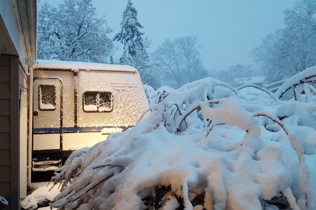 Trailer in Snow