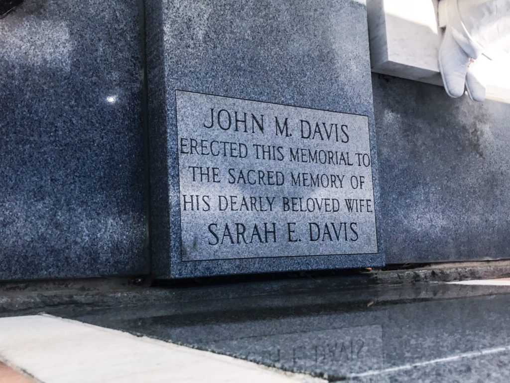 Davis Memorial plaque