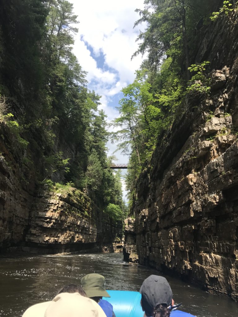 Beautiful Views from the raft at Ausable Chasm