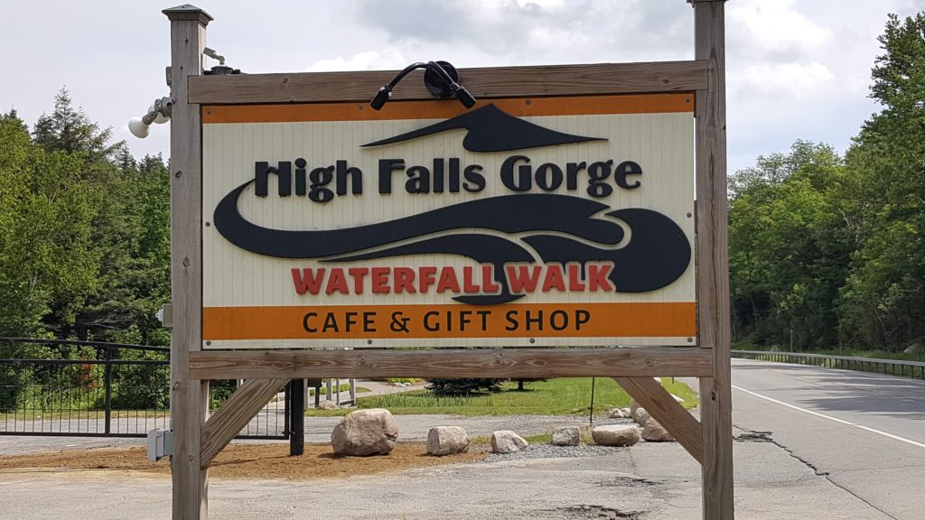 Sign To Entrance at High Falls Gorge