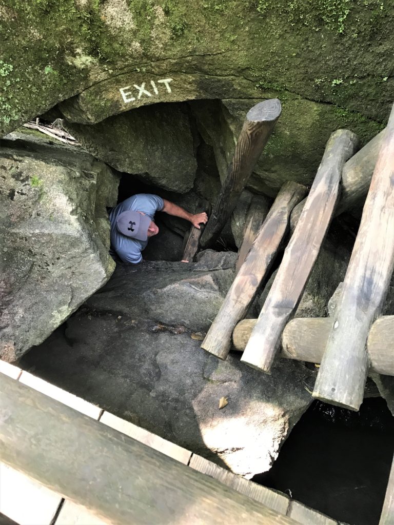 Exiting the caves at Lost River Gorge