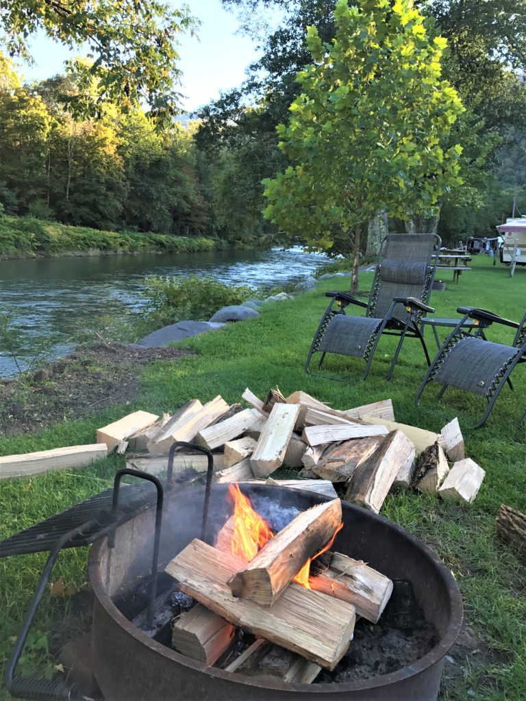 RV Camping By The Fire