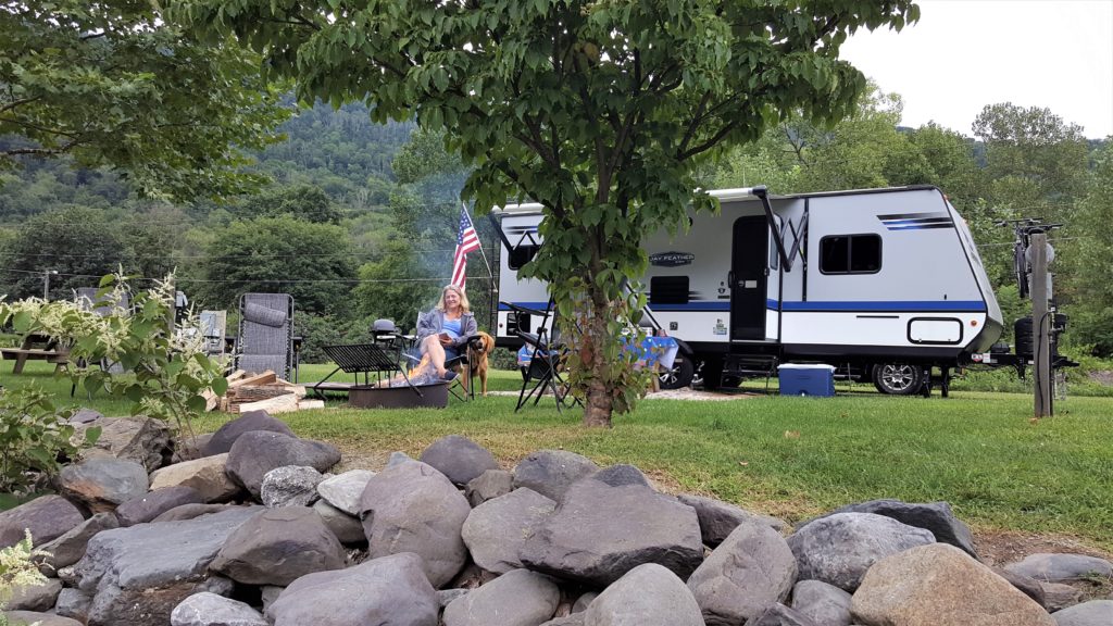 camper trailer campfire