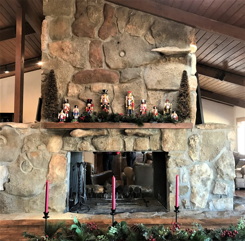 Fireplace at the Pioneer Woman Lodge