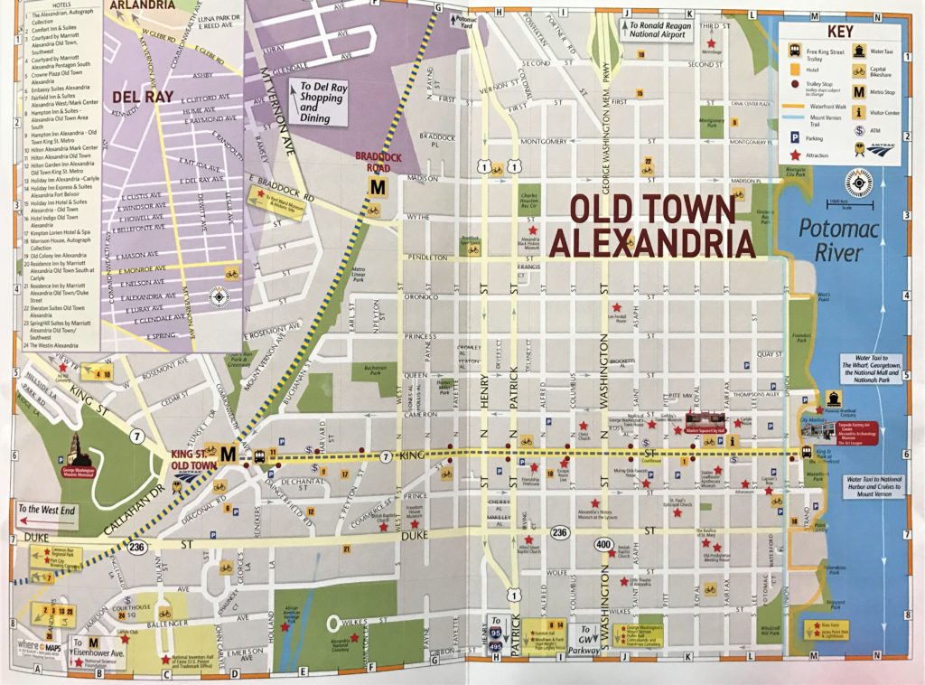 tourist map of old town alexandria va