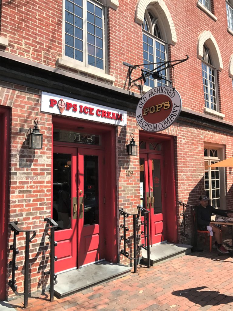 Pops Ice Cream Shop in Old Town Alexandria