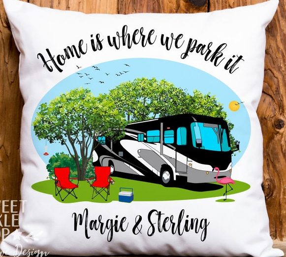Home is Where We Park It RV pillow