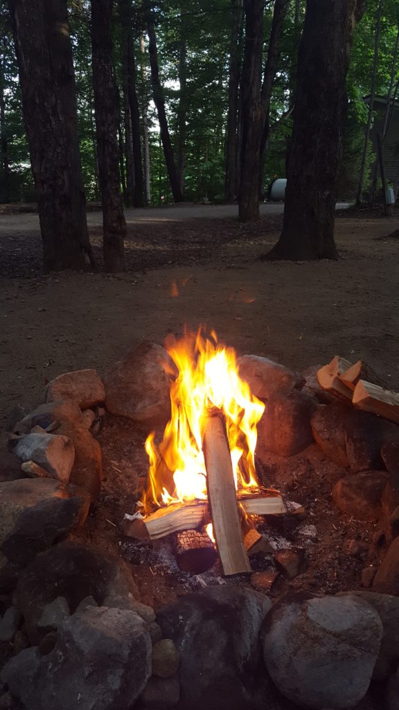 campfire at Old Forge Camping Resort