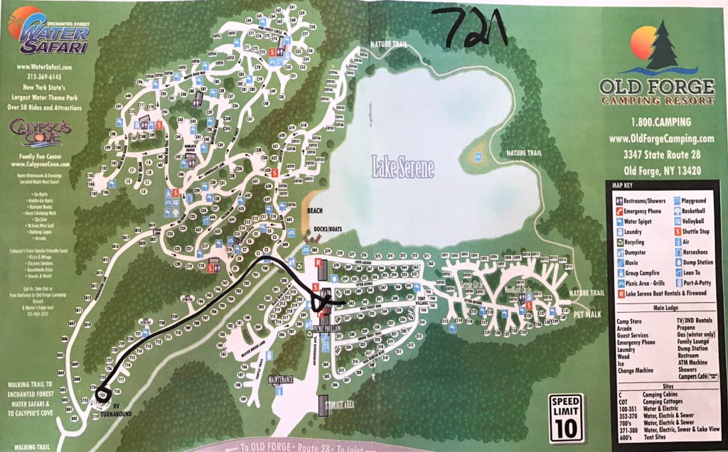 Old Forge Camping Resort Campground map