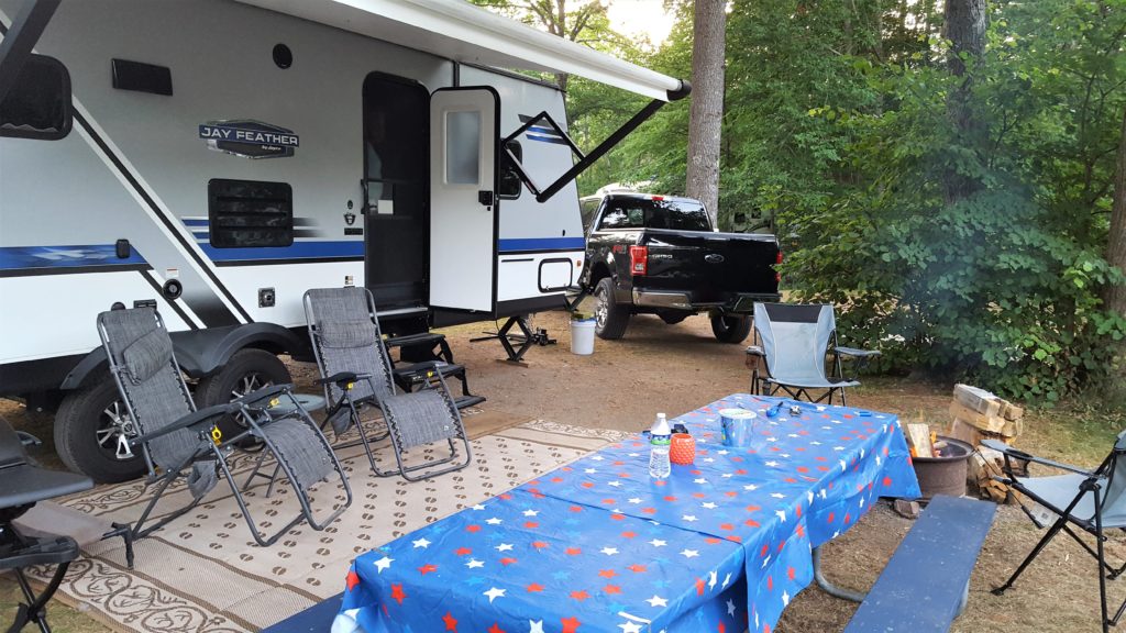 Campsite at Smugglers Den Campground Acadia Maine