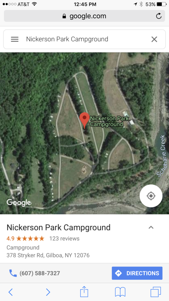 Google Map Nickerson Park Campgrounds