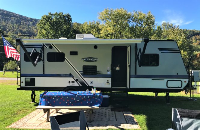 RV campground with our camper trailer