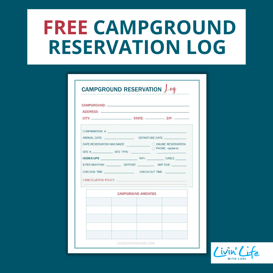 Free Campground Reservation Log