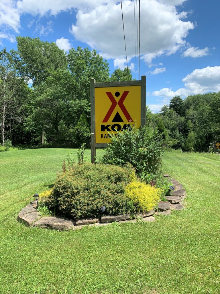 Houghton Letchworth KOA entrance sign