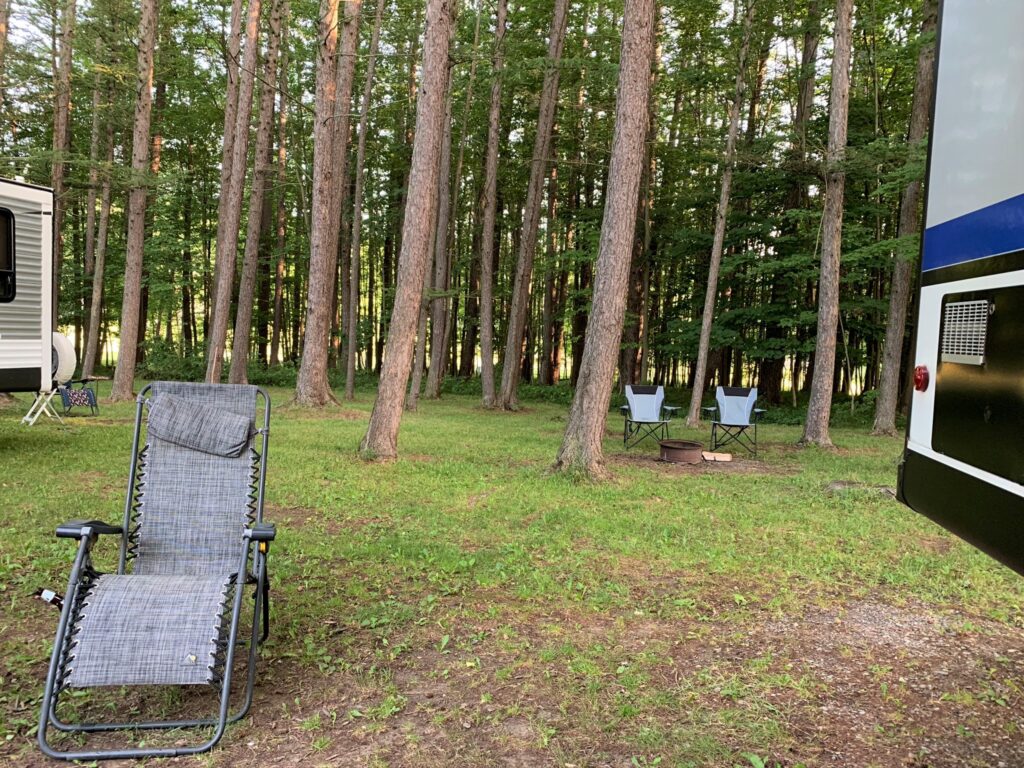 fire pit at campsite