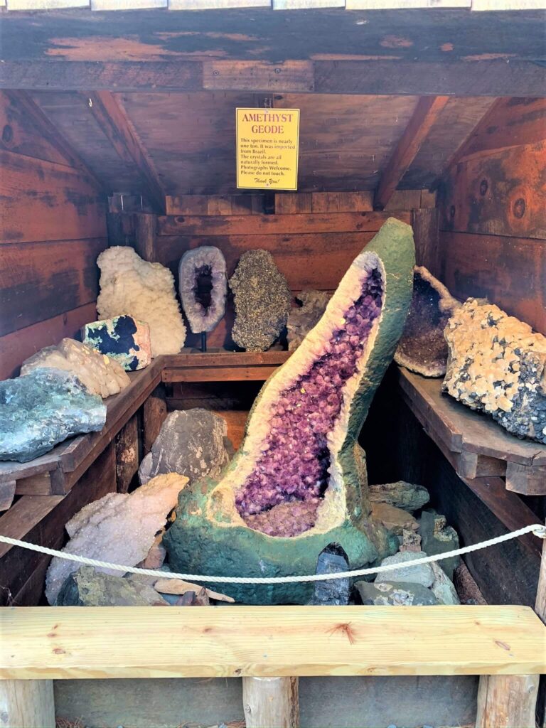 Amethysist and gems at Natural Stone Bridge & Caves