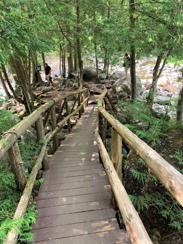 bridge to Meditation Isle at Natural Stone Bridge