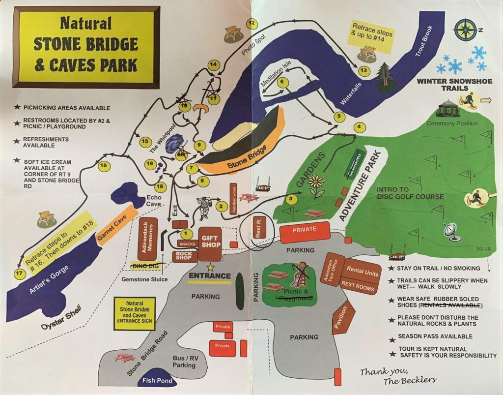 Map of Natural Stone Bridge trails