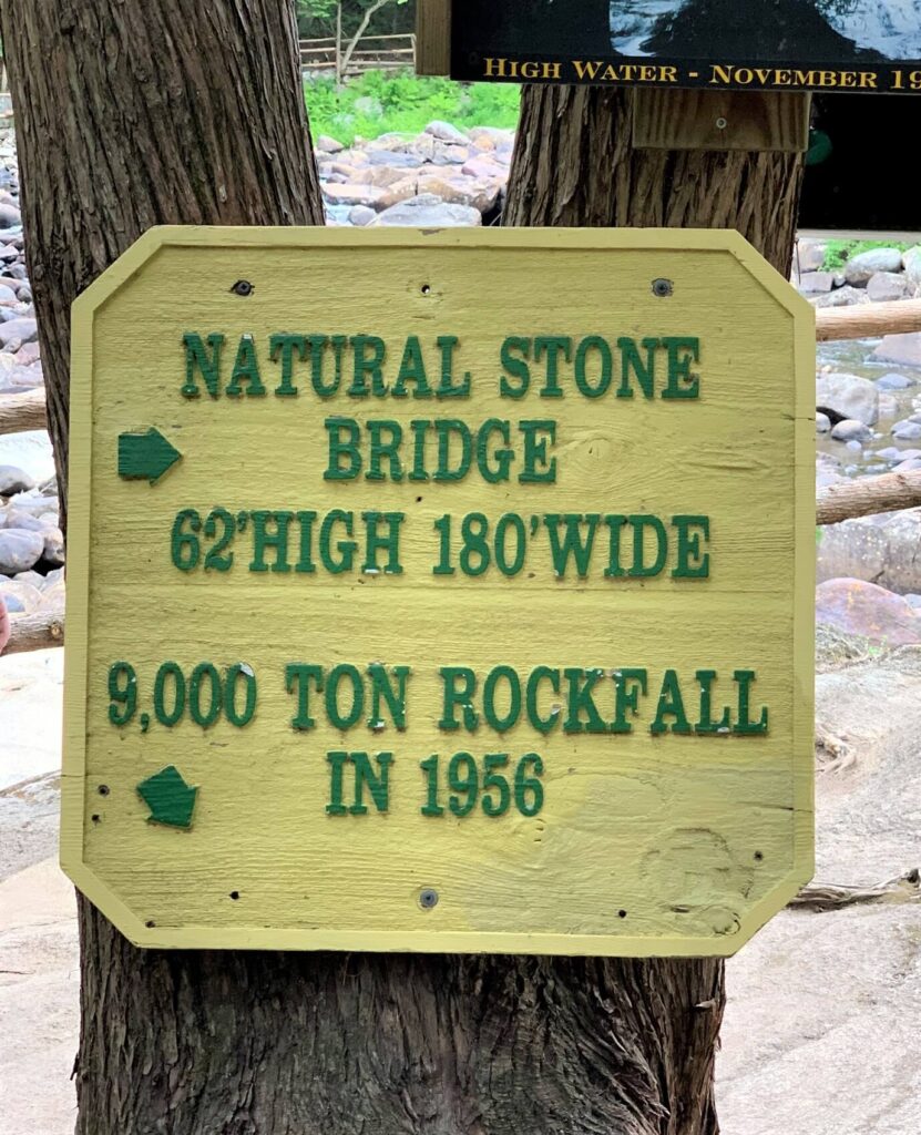 Natural Stone Bridge Height Sign