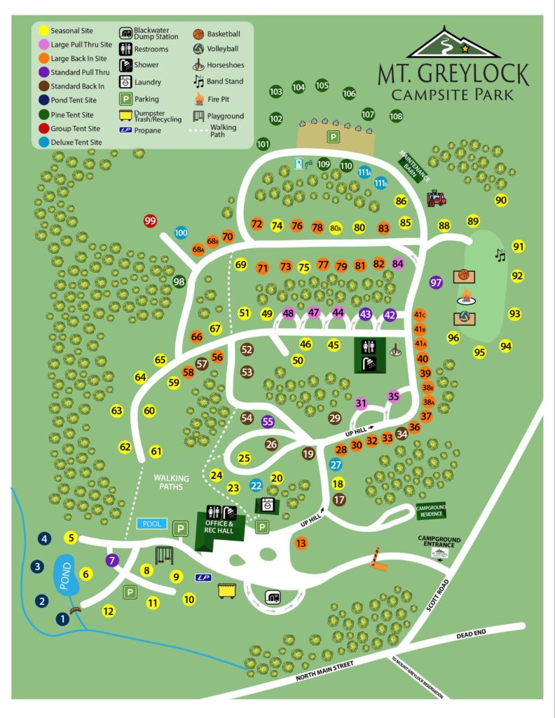 Mt Greylock Campsite Park campground map