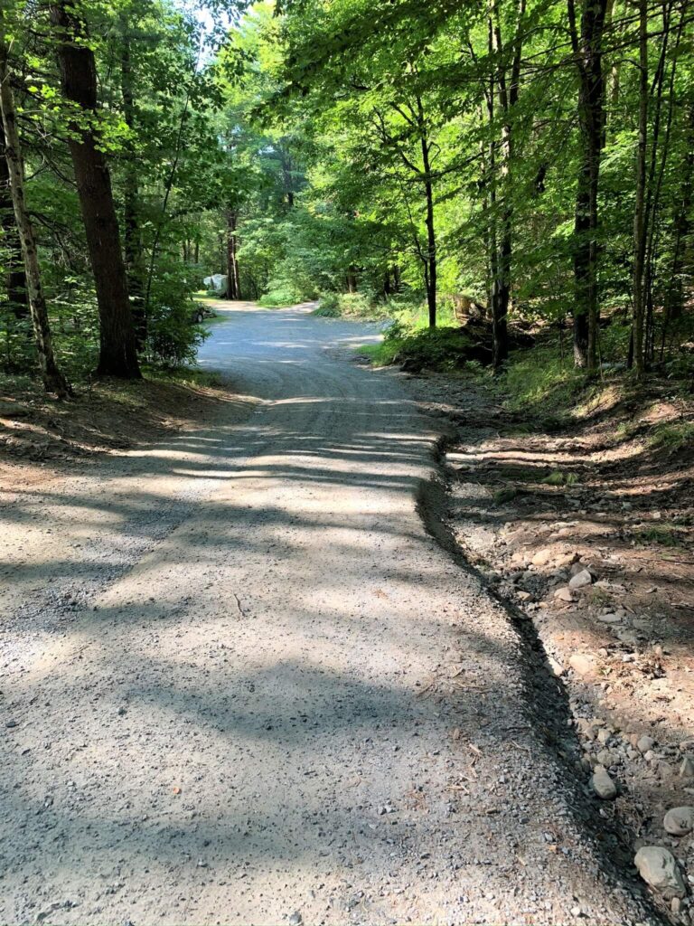 hill to rv campsites at Mt Greylock Campsite Park in MA