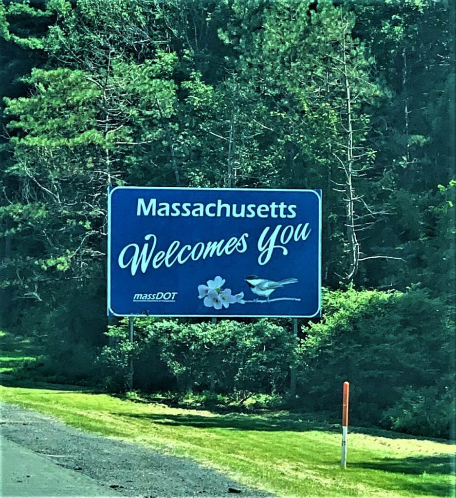 Welcome To Massachusetts Road Sign