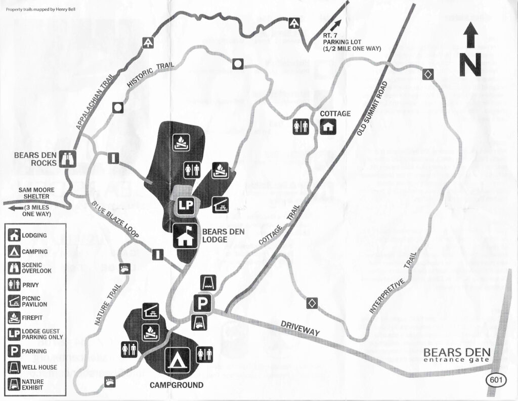 Hiking Map To Bears Den