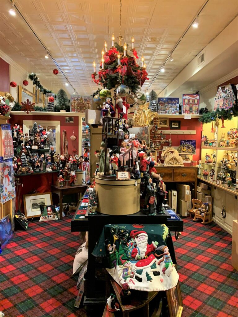 Beautiful Christmas items in the Christmas Sleigh Shop