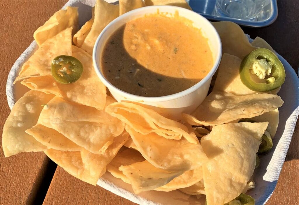 Chicken Queso and Chips Dirt Farm Brewing