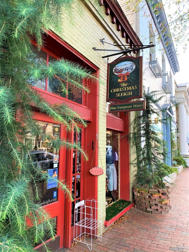 Entrance To The Christmas Sleigh Shop