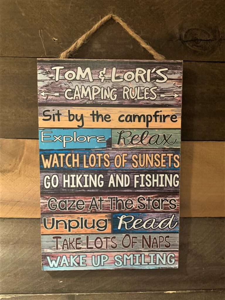 Camping Rules Sign