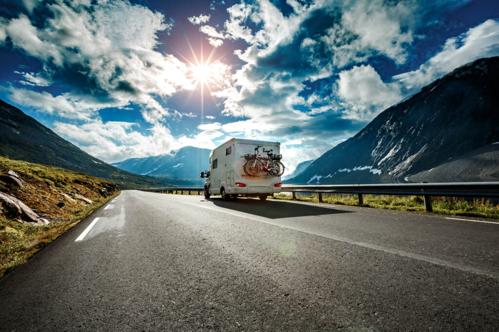 RV travel in a Class C on highway