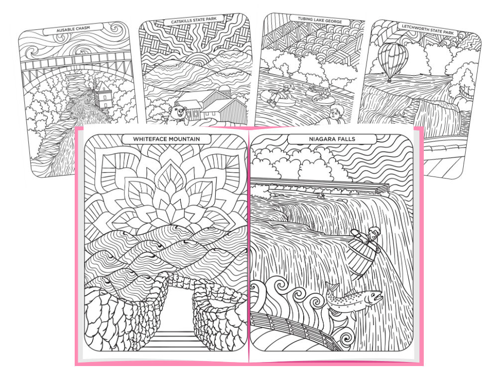 Sample of coloring pages of NY State Icons