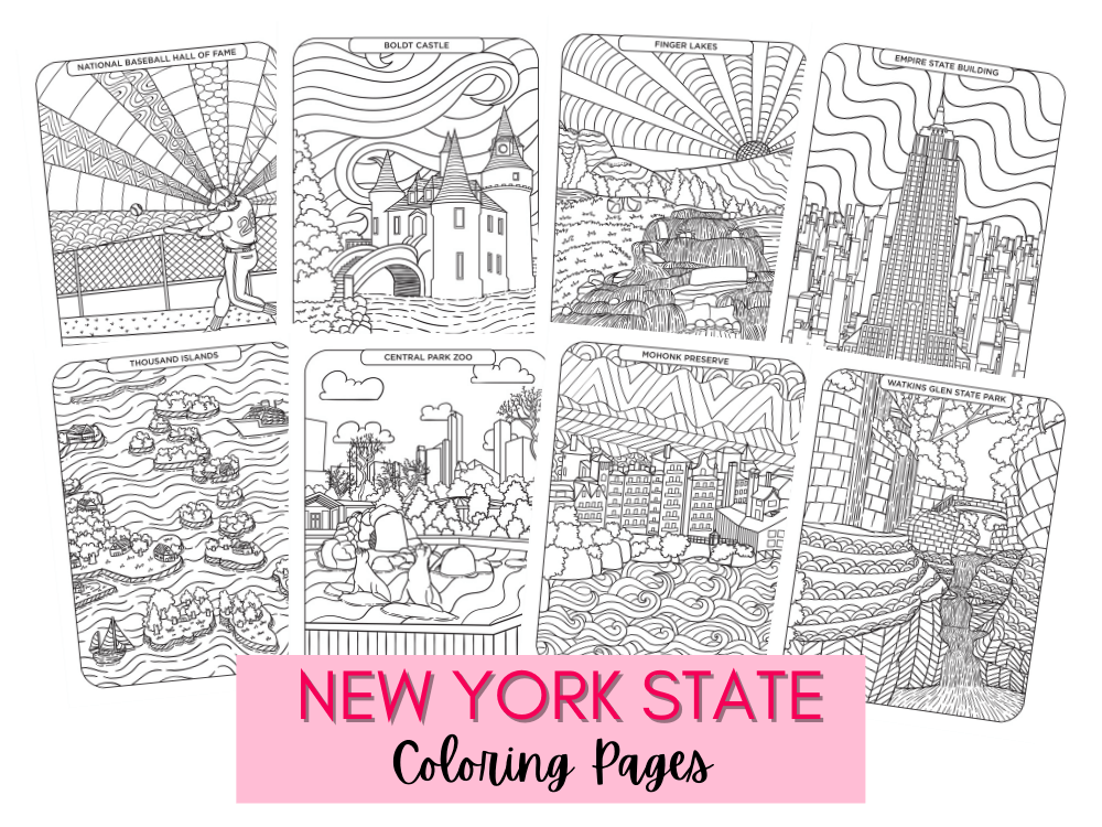 Ny State Icons Coloring Pages Livin Life With Lori 9671