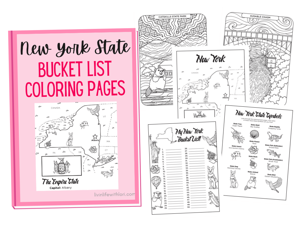 NY state icons coloring pages