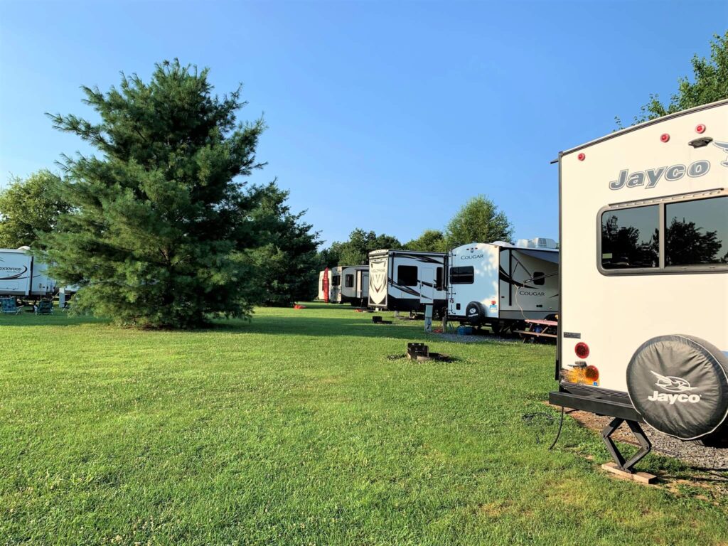 back in rv site at Outlanders River Camp