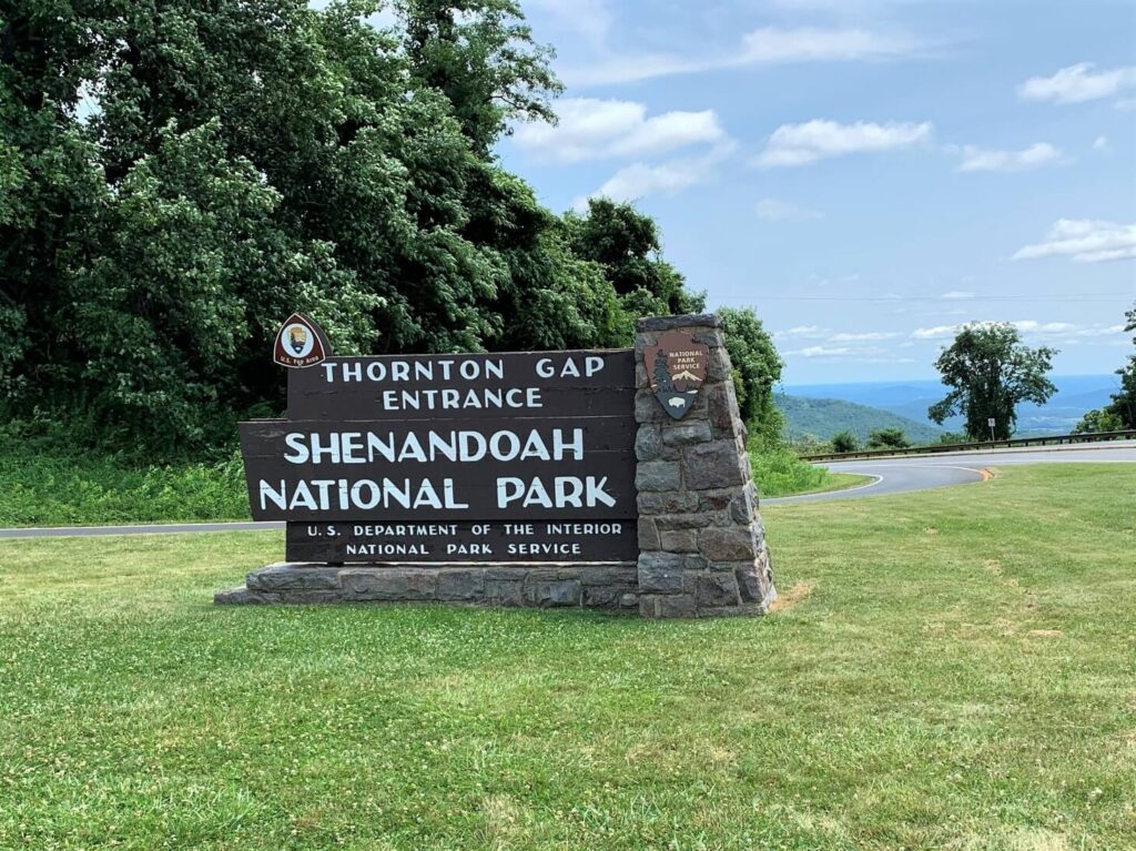 Thornton Gap Entrance Sign Shenandoah National Park