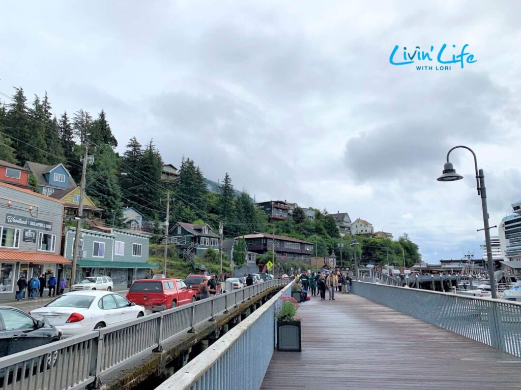 Boardwalk leaving the cruise ship in Ketchikan Alaska