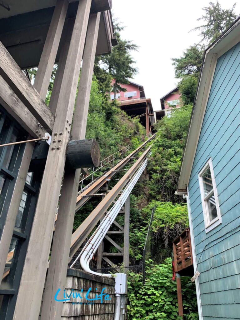 Funicular tracks in Ketchikan Alaska