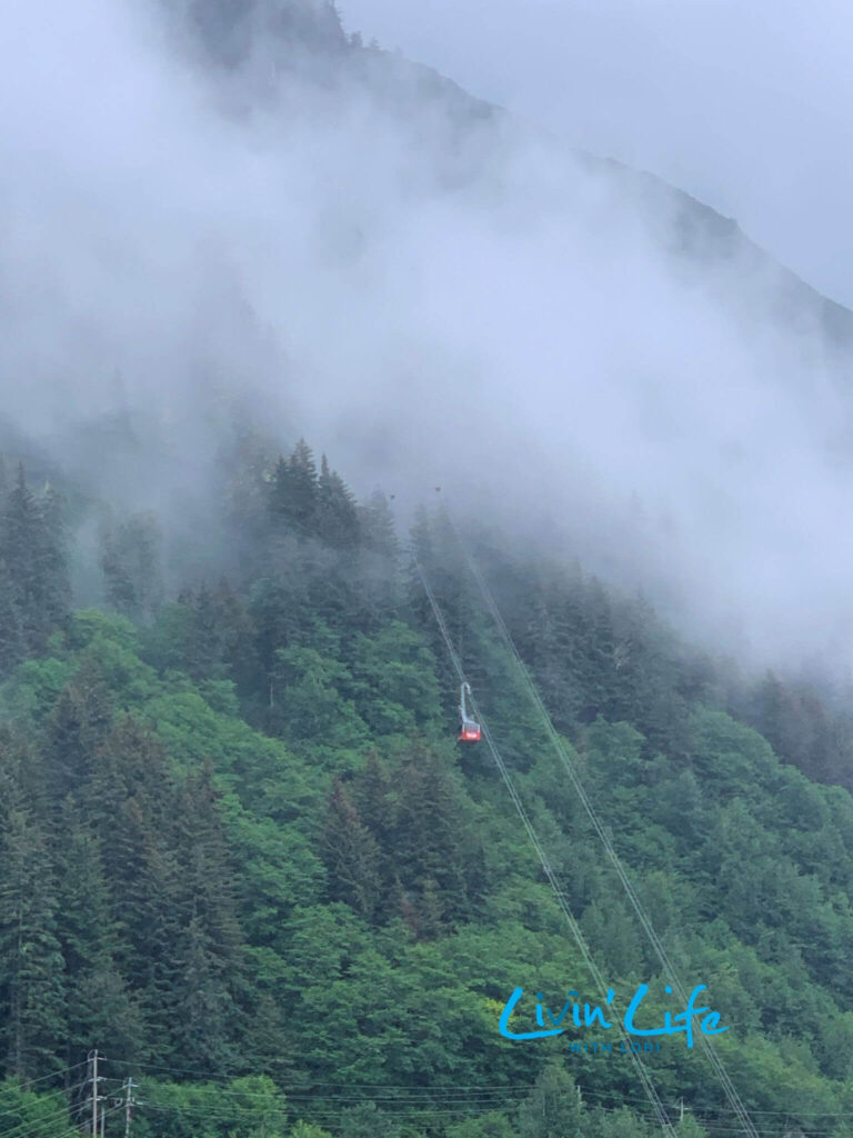 Mt Roberts Tram on a cloudy and rainy day