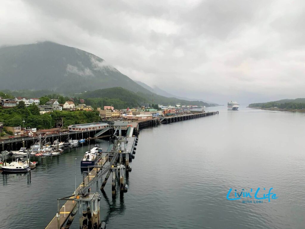 View of Ketchikan Alaska from cruise ship Discovery Princess