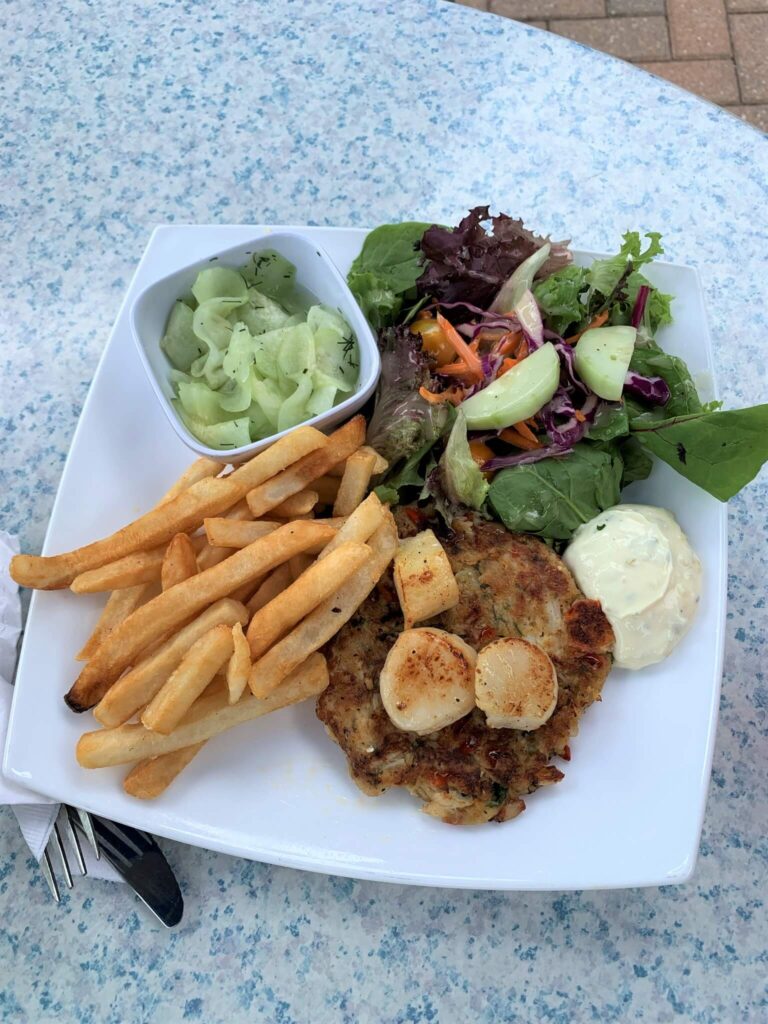 Crab cake and scallops Bully Hill Restaurant