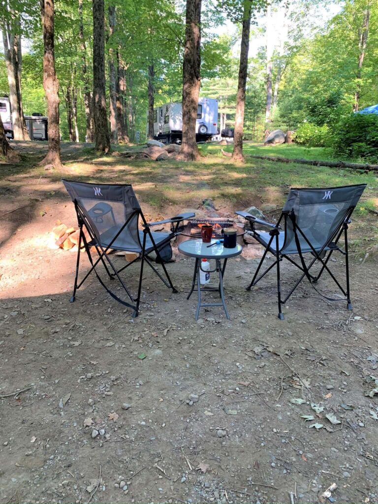 Morning coffee at the campground
