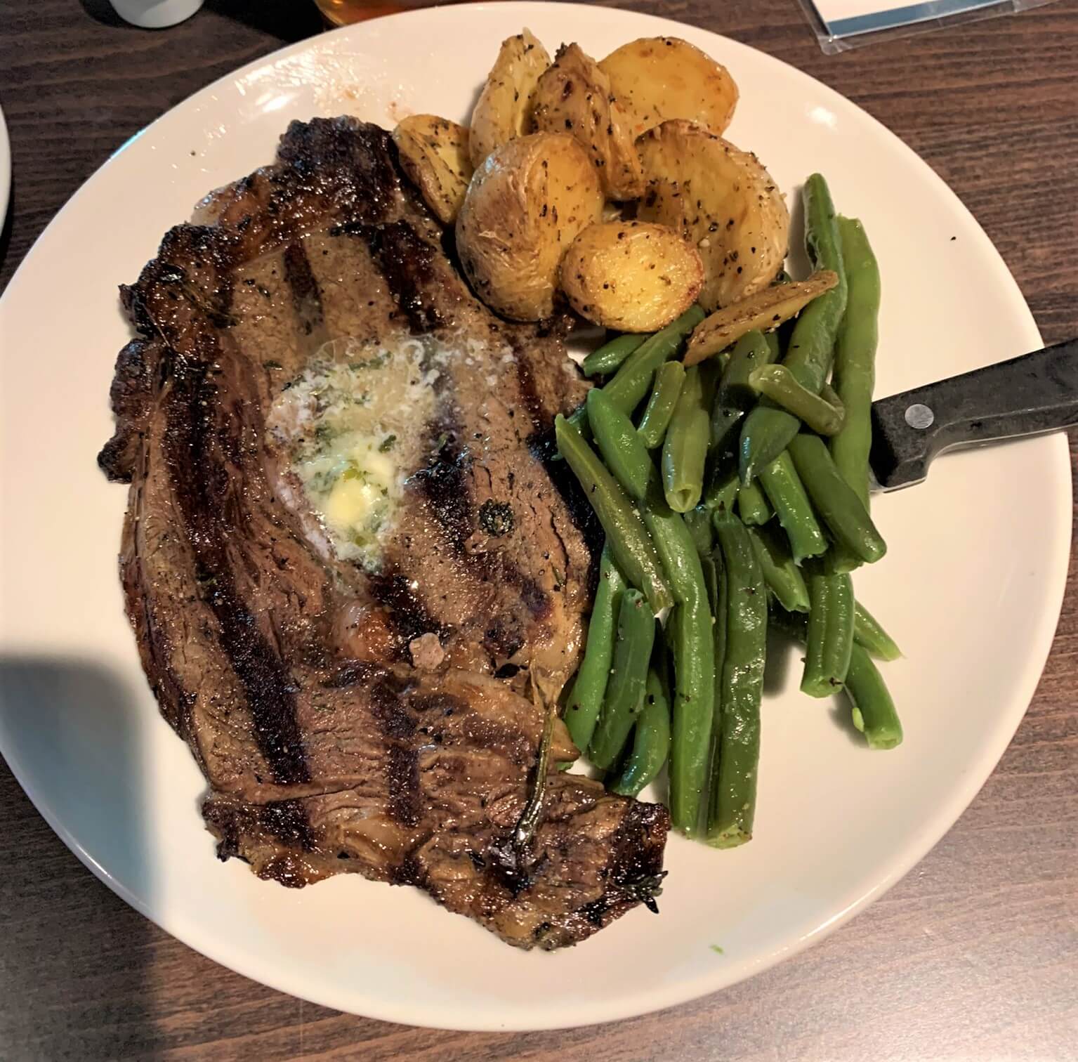 Rib Eye Steak Dinner on the Branson Belle