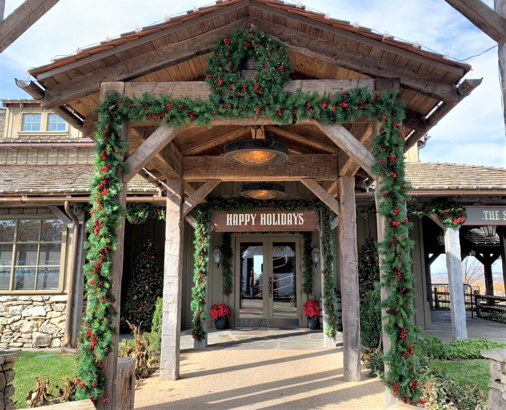 Entrance at Top of the Rock Branson Decorated For Christmas