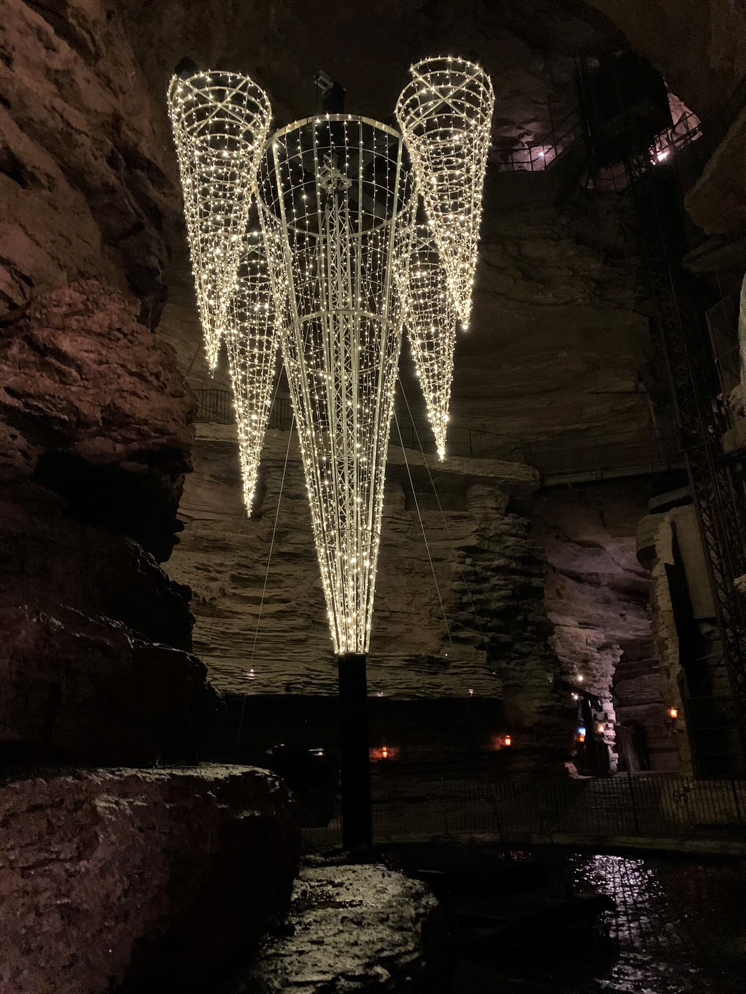 Christmas Lights Inside Lost Canyon Cave
