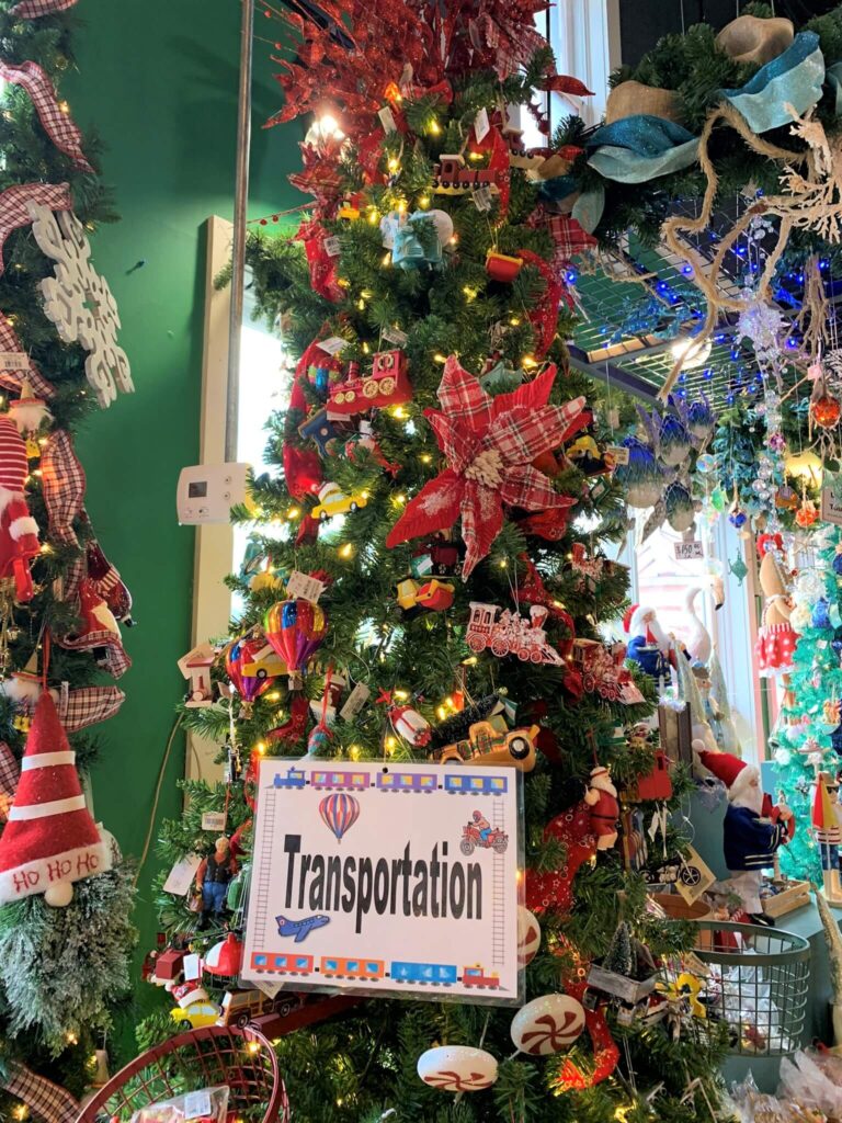 100 Themed Christmas Trees in Kringles Christmas Shop Branson