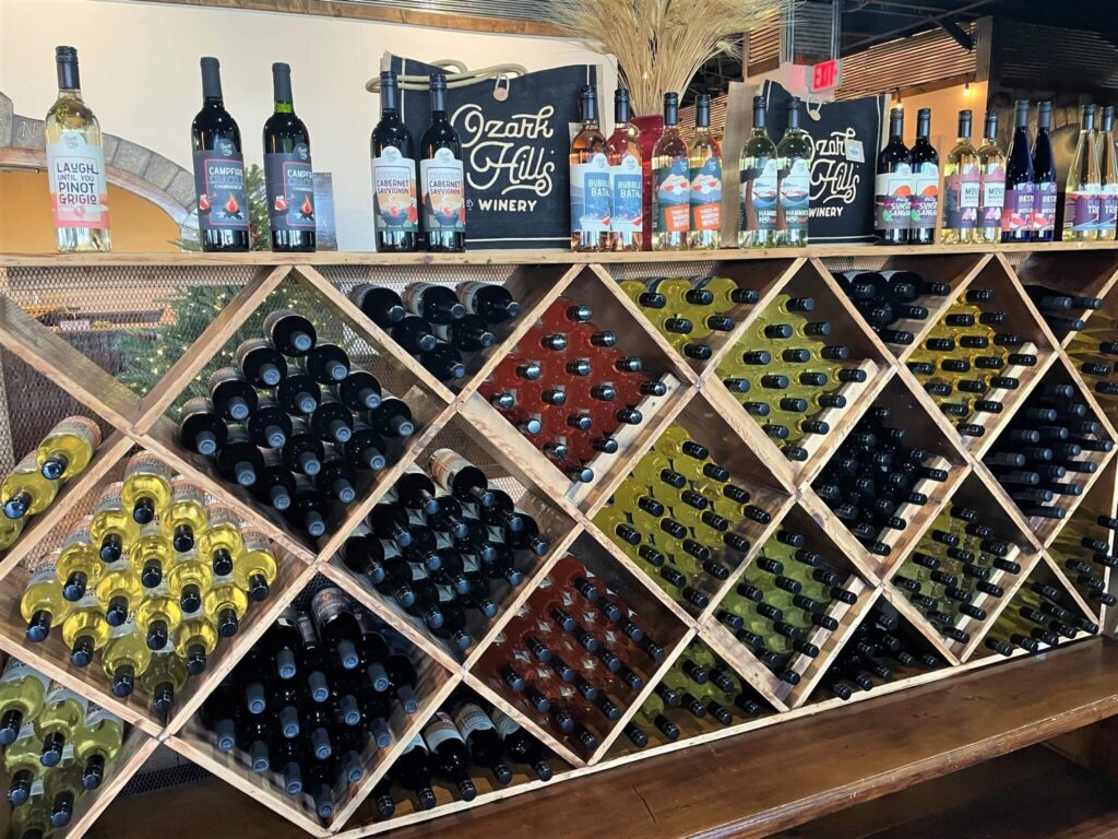 Wine Display at Ozark Hills Winery Branson Missouri