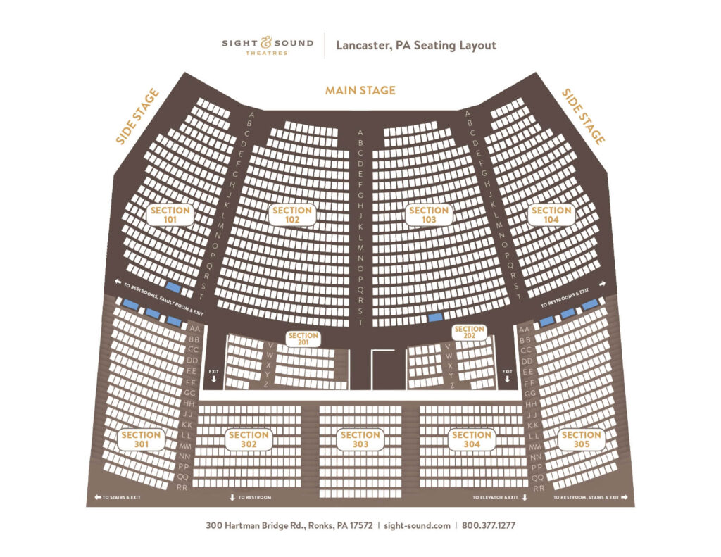 Seating at Sight and Sound Theatres in Lancaster, PA